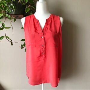Lovestitch pink sleeveless button shirt top S